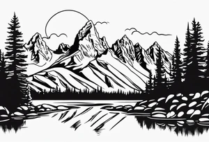 grand Tetons forearm band tattoo idea