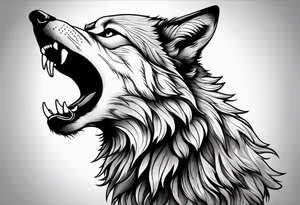 howling wolf tattoo idea