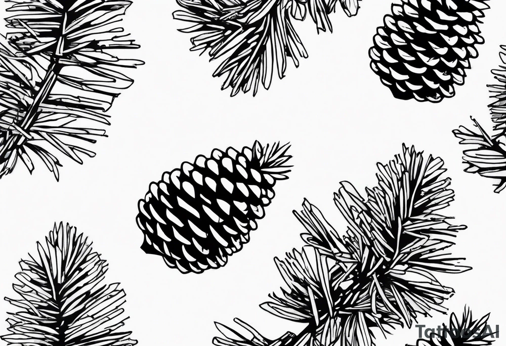 Pine cone with pine trees on top of it tattoo idea