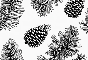 Pine cone with pine trees on top of it tattoo idea