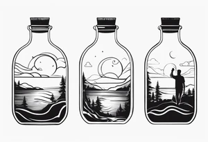 MAN IN BOTTLE tattoo idea