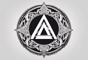 Simplistic symbol large delta inside a circle made from chain tattoo idea