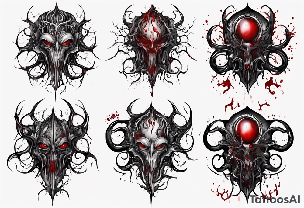 Blood
Tendrils
Black
Pattern
Monster
Gothic tattoo idea