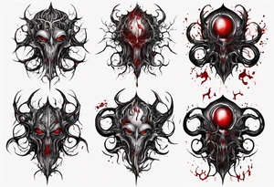 Blood
Tendrils
Black
Pattern
Monster
Gothic tattoo idea