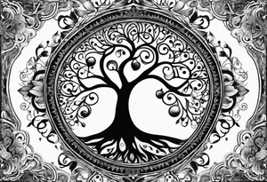 Tree of life, infinity, chakras tattoo idea