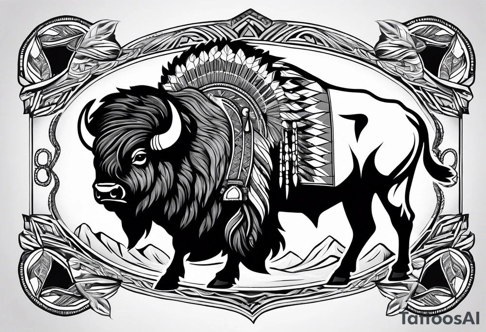 Bison, Seminole Indian themed tattoo idea