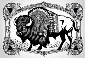 Bison, Seminole Indian themed tattoo idea