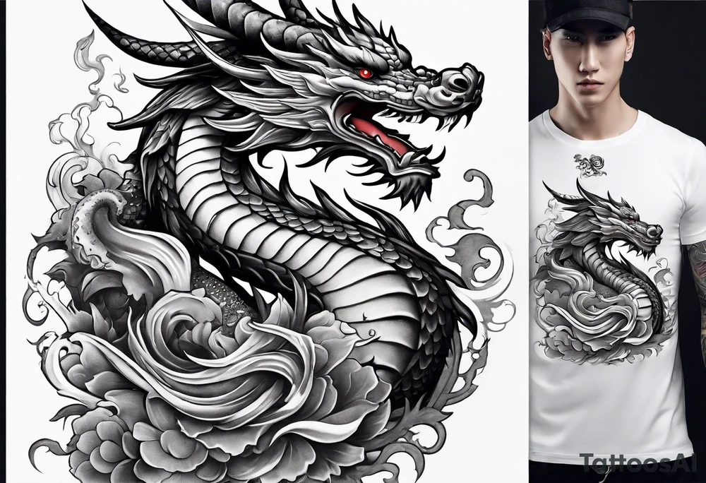 long dragon for sleeve that cover all the arm tattoo idea