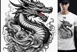 long dragon for sleeve that cover all the arm tattoo idea