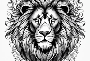 Feather lion tattoo idea