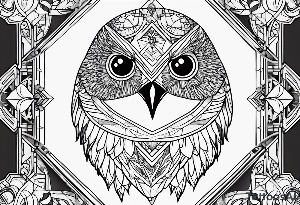 Nightingale bird head tattoo idea