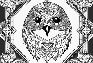 Nightingale bird head tattoo idea