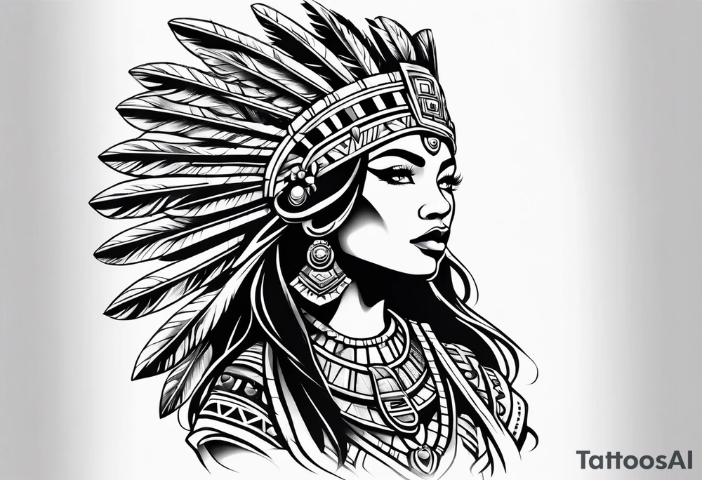 Aztec princess side princess tattoo idea