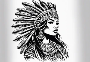 Aztec princess side princess tattoo idea
