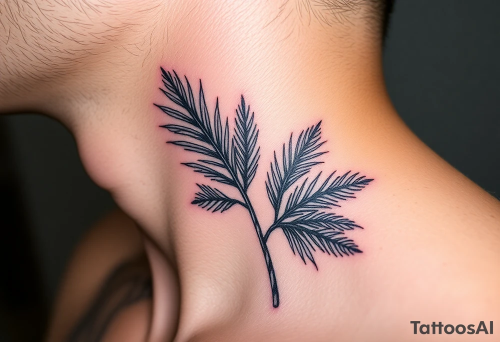 palm tree leaves tattoo idea