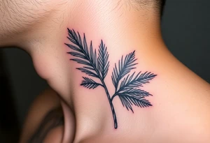 palm tree leaves tattoo idea