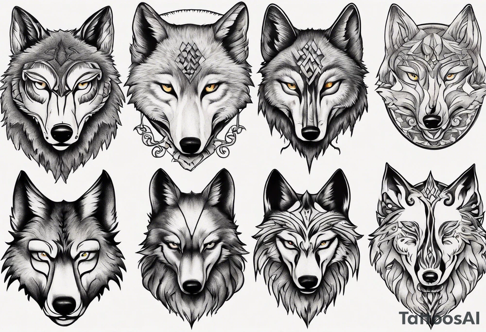 wolf head tattoo idea