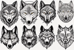 wolf head tattoo idea