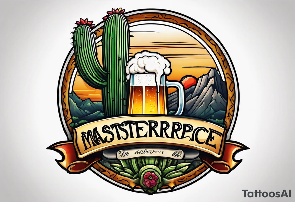 Beer bro cactus tattoo idea