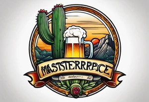 Beer bro cactus tattoo idea
