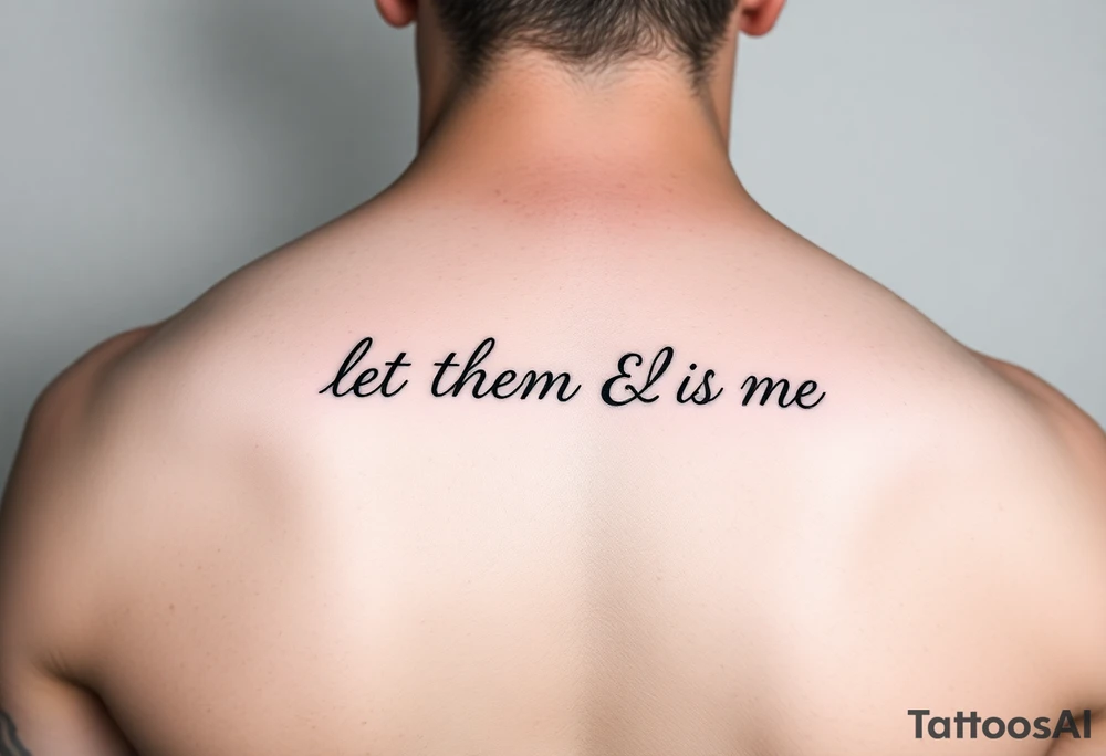 Fine line dainty cursive tattoo with the saying “let them & let me” tattoo idea