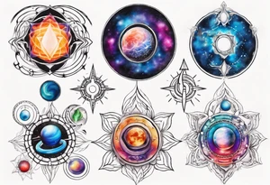 Spiritual awakening 
Planets 
Chakra tattoo idea