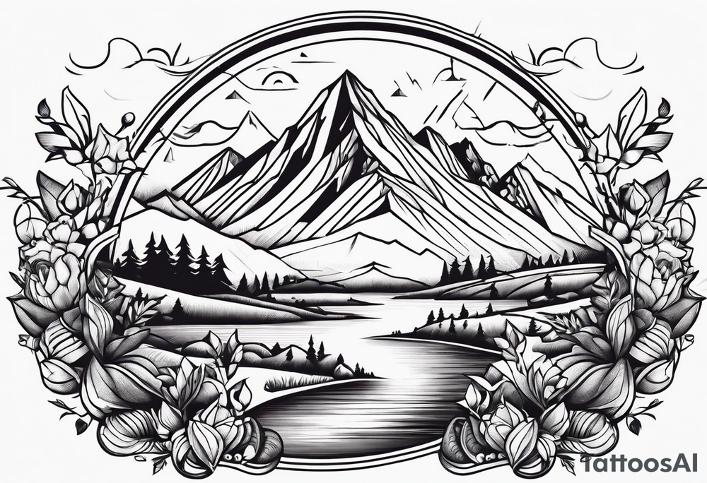 , mountains, food, music, dance tattoo idea