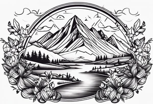 , mountains, food, music, dance tattoo idea