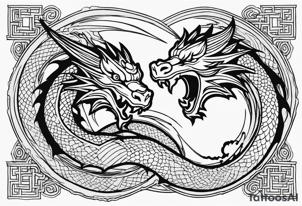roaring dragons tattoo idea