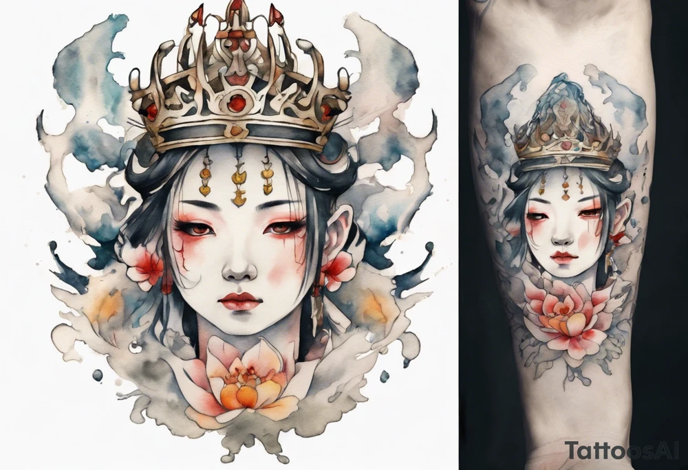 a white ampitheare wearing an iron crown tattoo idea