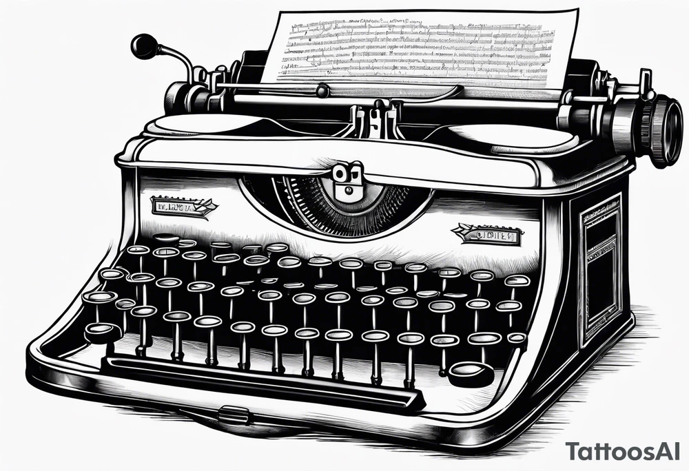 magic typewriter tattoo idea