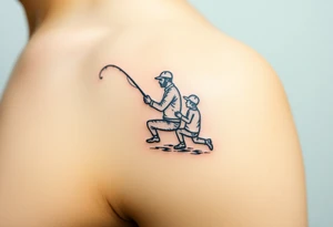 Father and son fishing tattoo idea