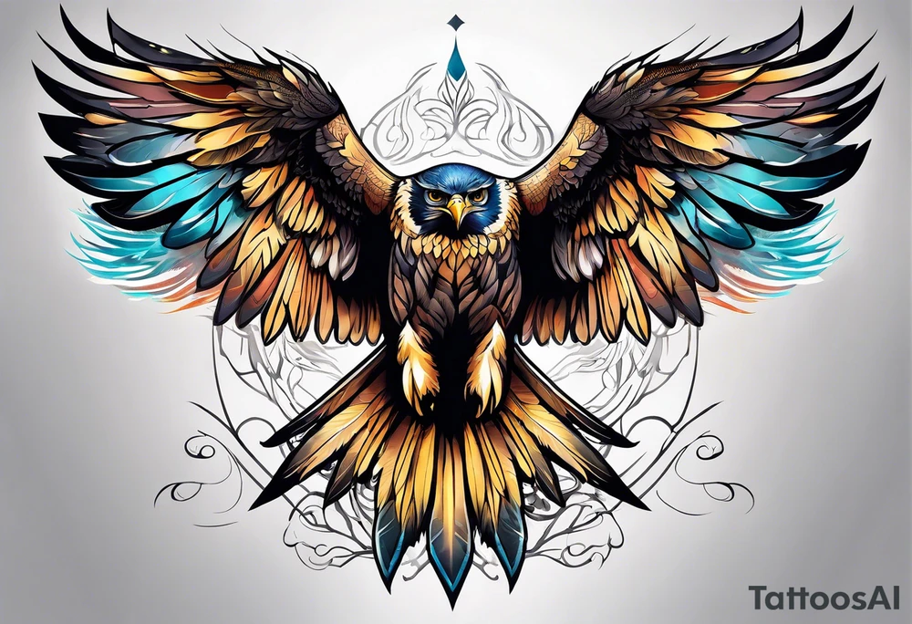 Falcon wings tattoo idea