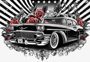 Rich life, skull, car meets, all mixed together tattoo idea