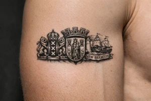 Crests of Amsterdam and Braga and New Brighton tattoo idea