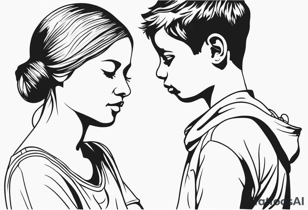 dots to represent two children a mother and father tattoo idea