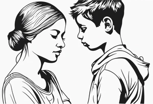 dots to represent two children a mother and father tattoo idea
