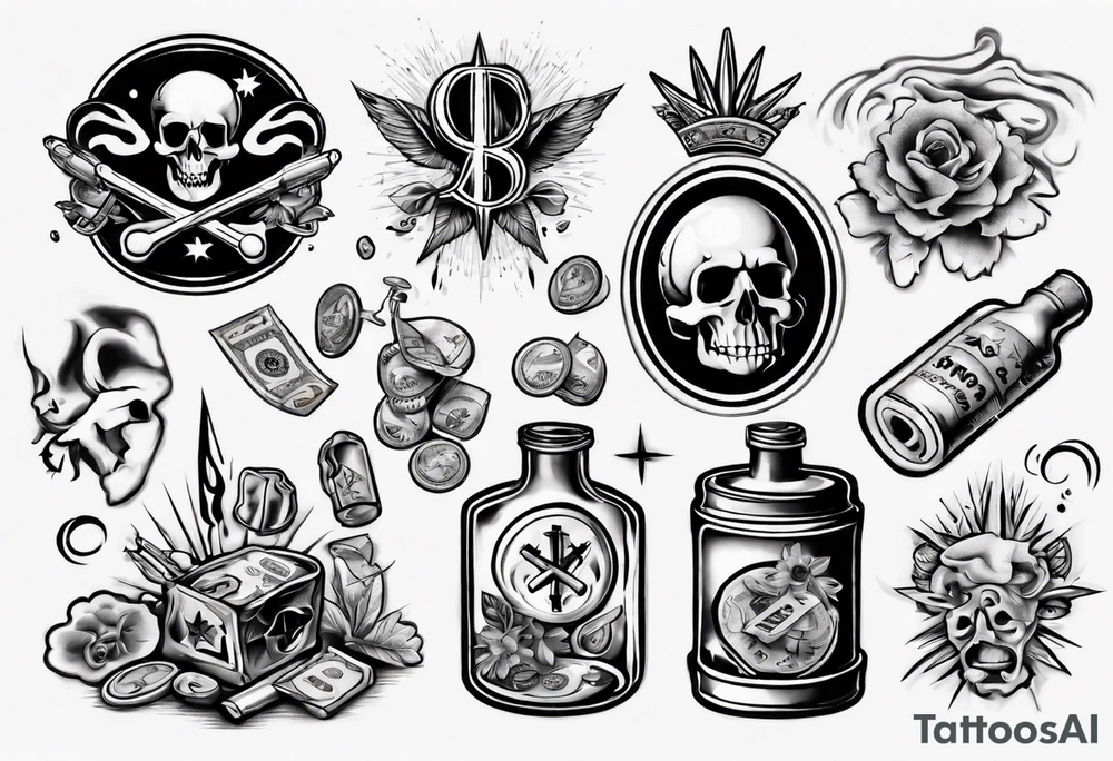 drugs and money tattoo idea