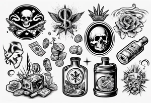 drugs and money tattoo idea