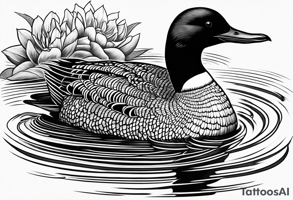 loon swimming tattoo idea