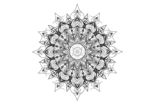 intricate mandala with sacred geometry and cosmic elements tattoo idea