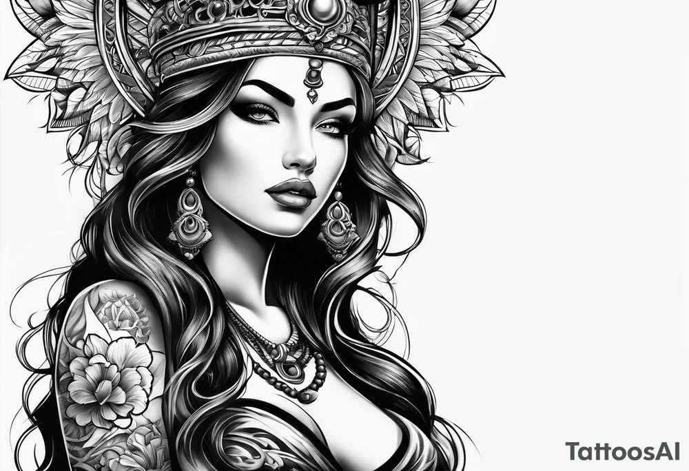 the goddess lustitia tattoo idea