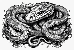 Two snakes fighting tattoo idea