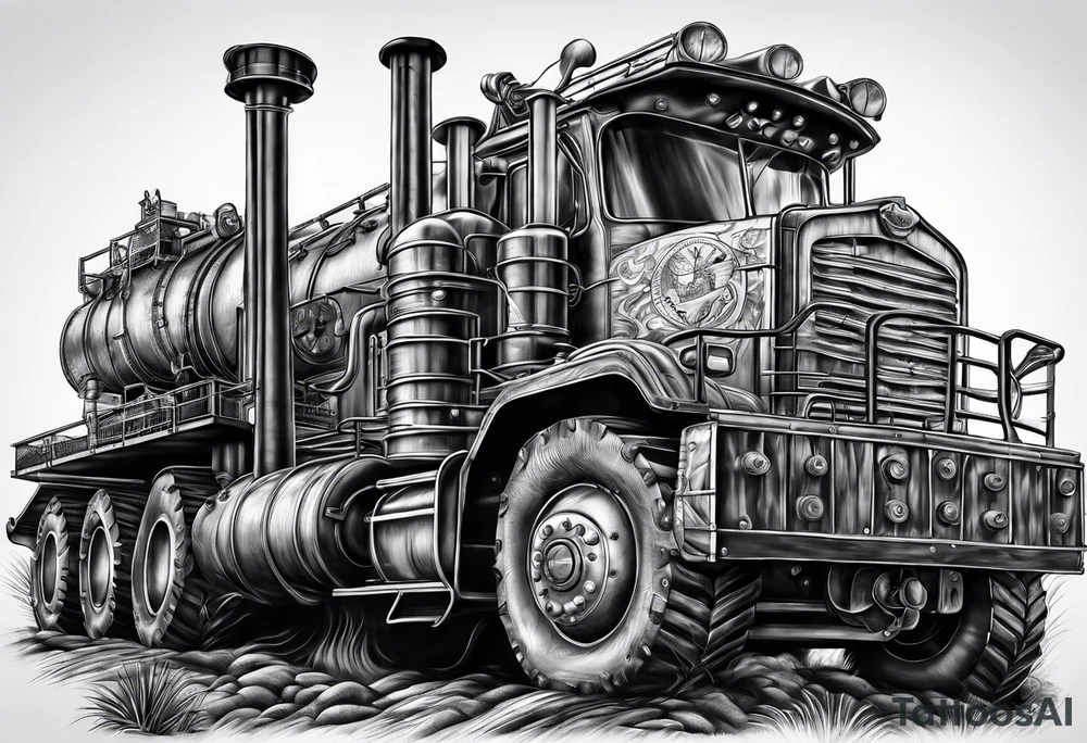 pipeline in oilfield tattoo idea