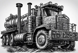 pipeline in oilfield tattoo idea