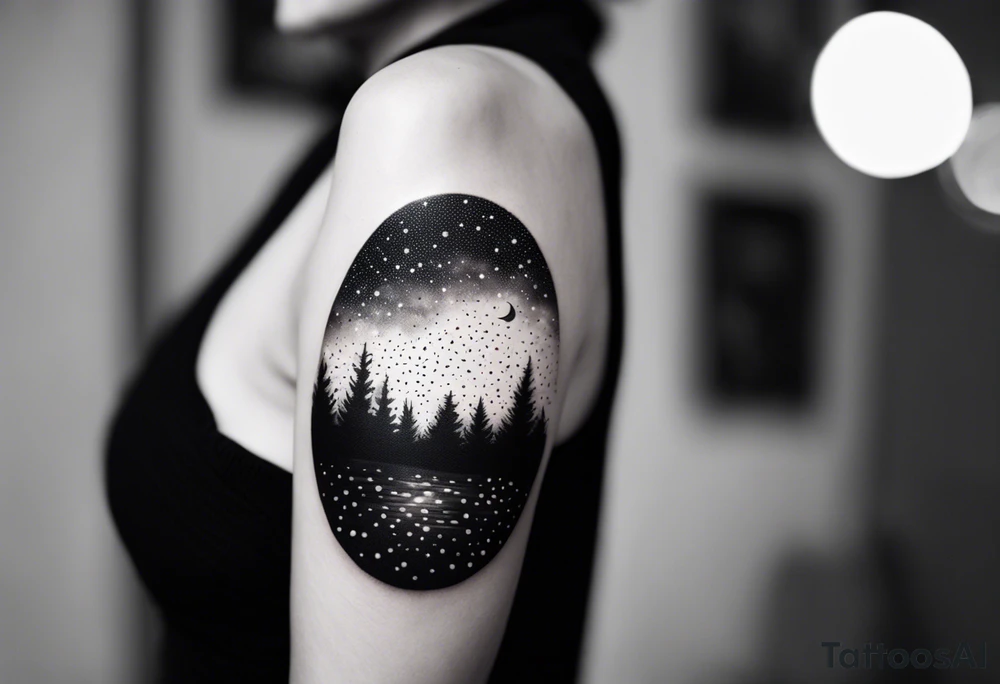 Winter night sky tattoo idea