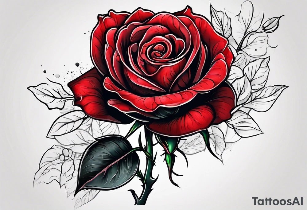 red rose, black background tattoo idea