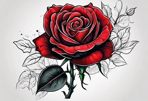 red rose, black background tattoo idea