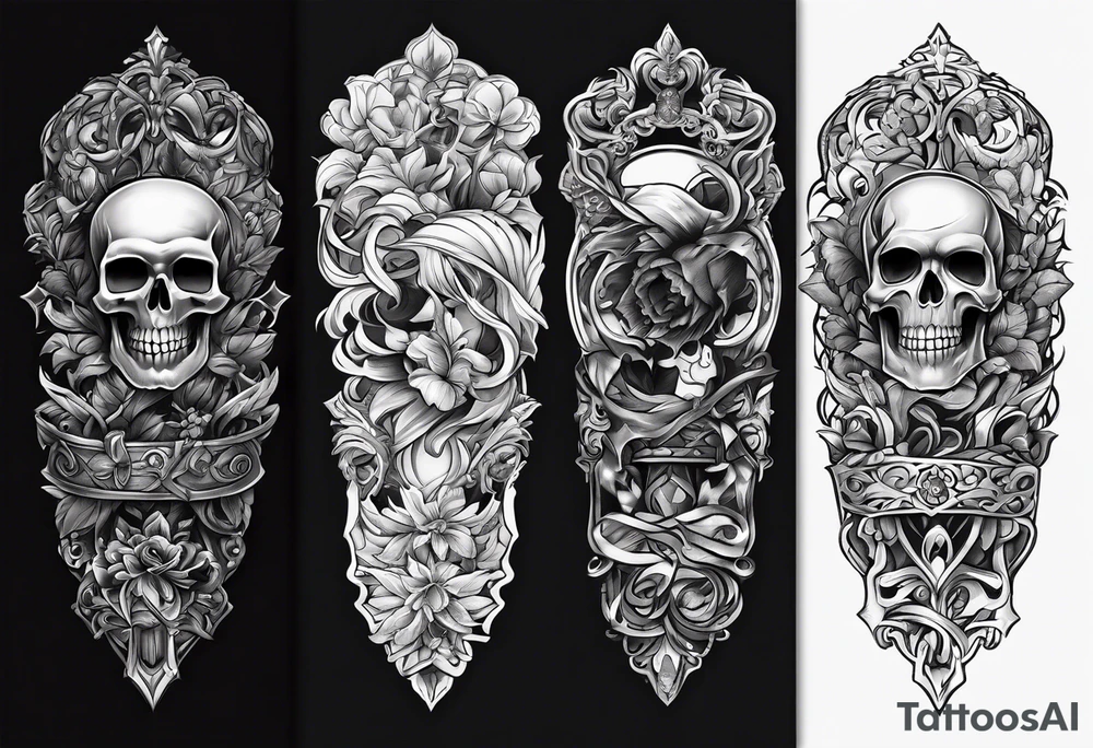 broken bone skeletal arm tattoo idea