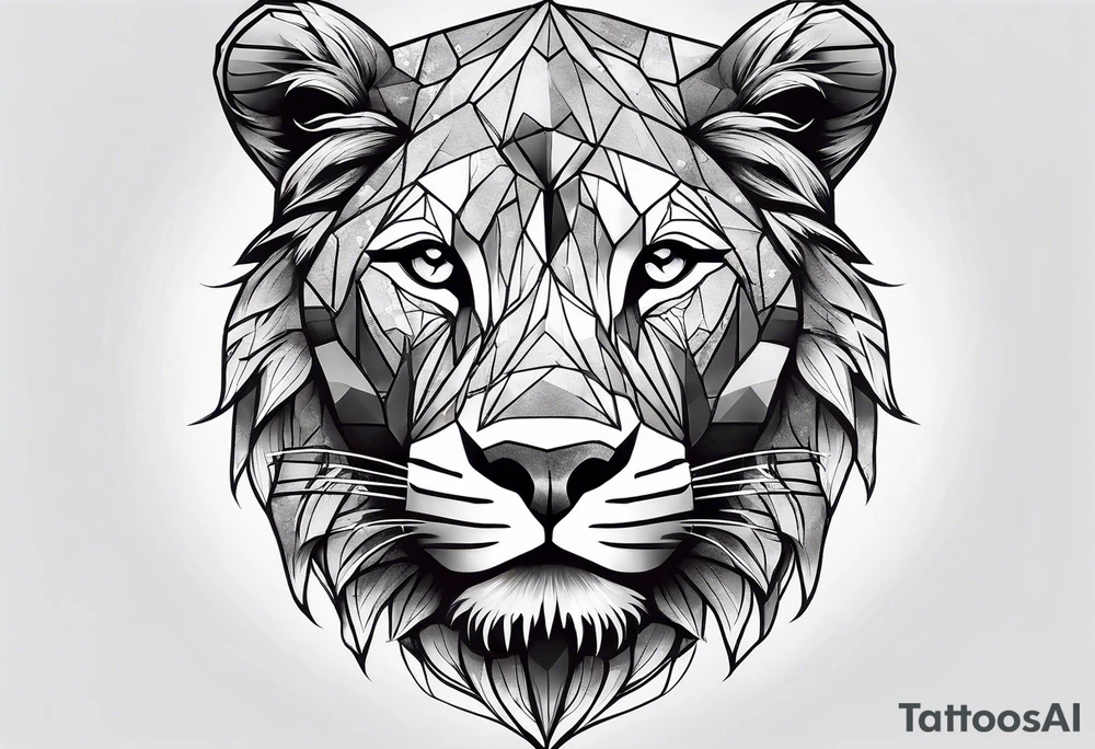 diamond in a lioness tattoo idea